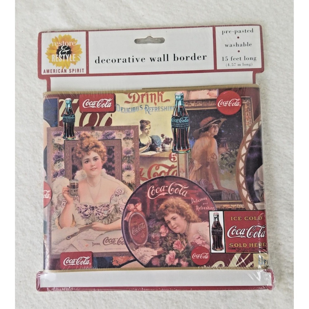 Coca Cola Restore & Restyle American Spirit 15'x3 Decorative Wall‎ Border. NEW